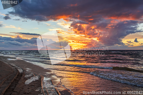 Image of Sunset over the sea