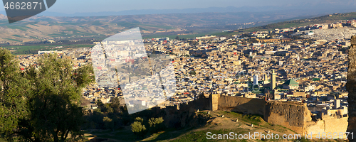 Image of Aerial panorama of Medina in Fes, Morocco