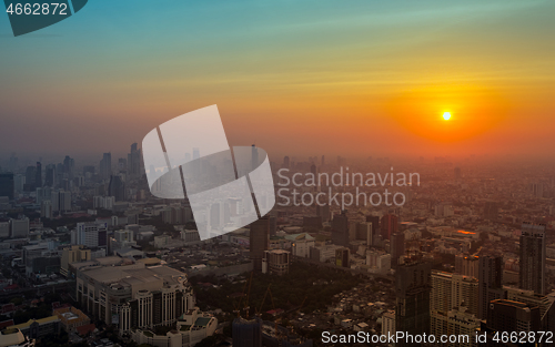 Image of beautiful sunset in Bangkok Thailand