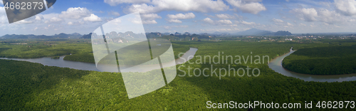 Image of Aerial of estuaries and strait in Thailand