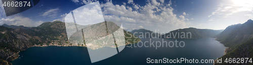 Image of Kotor bay and mountains in Montenegro