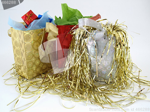 Image of Foil Gift Bags with Tinsel