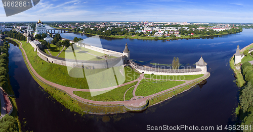 Image of Aerial panorama of Pskov Kremlin