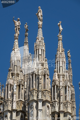 Image of Marble statues on top of roof