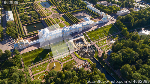 Image of Aerial view on Petrodvorets Palace Peterhof