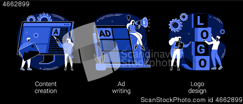 Image of Digital marketing copywriting abstract concept vector illustrations.