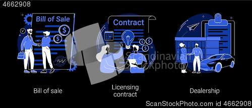 Image of Business documents abstract concept vector illustrations.