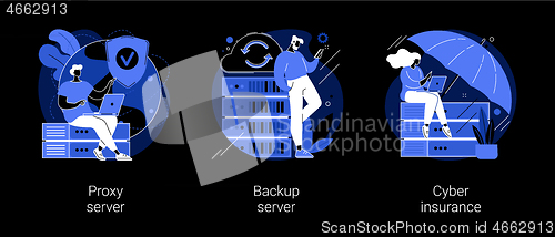 Image of Online data access and security abstract concept vector illustrations.