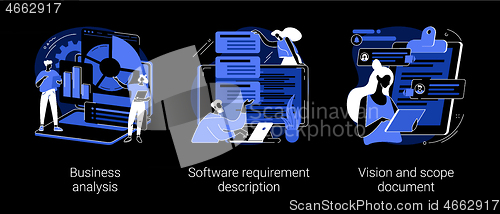 Image of Project development specifications abstract concept vector illustrations.