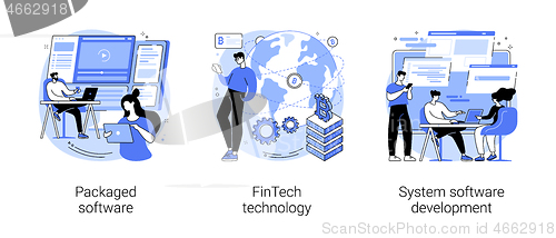 Image of Business applications abstract concept vector illustrations.