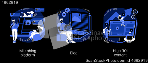 Image of Social media marketing abstract concept vector illustrations.