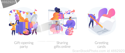 Image of Holiday celebration abstract concept vector illustrations.