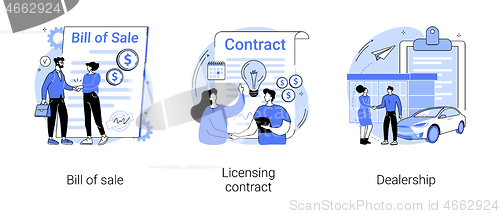 Image of Business documents abstract concept vector illustrations.