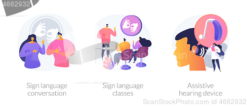 Image of Disability communication abstract concept vector illustrations.