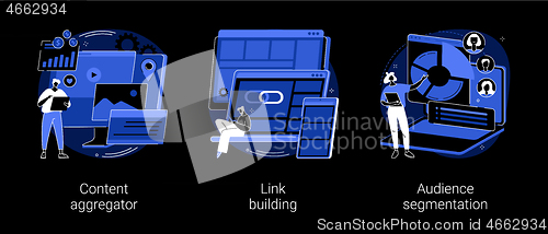 Image of Content marketing abstract concept vector illustrations.