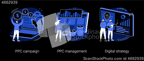 Image of Digital marketing plan abstract concept vector illustrations.