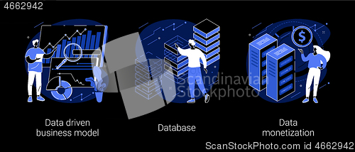 Image of Data business strategy abstract concept vector illustrations.