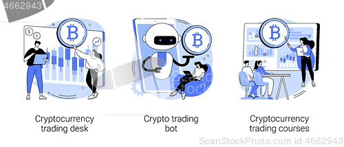 Image of Cryptocurrency market abstract concept vector illustrations.