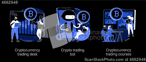 Image of Cryptocurrency market abstract concept vector illustrations.