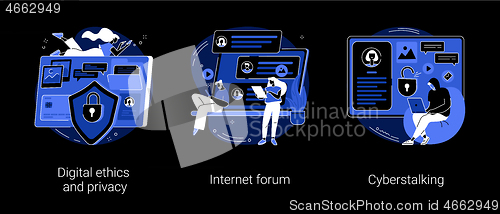 Image of Internet privacy violation abstract concept vector illustrations.