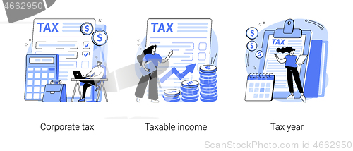 Image of Tax preparation abstract concept vector illustrations.