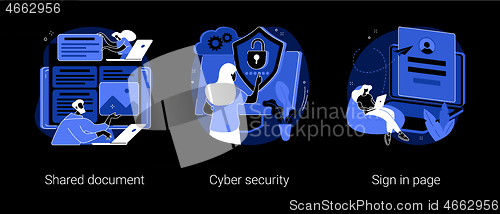 Image of Cloud service access abstract concept vector illustrations.