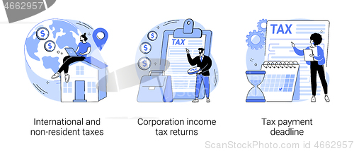 Image of Tax planning and preparation abstract concept vector illustrations.