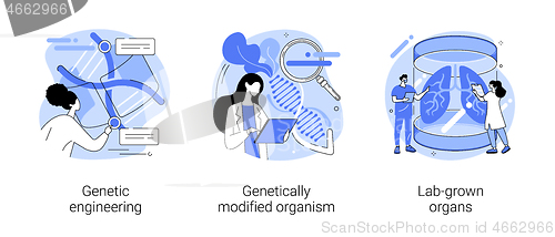 Image of Bioengineering abstract concept vector illustrations.