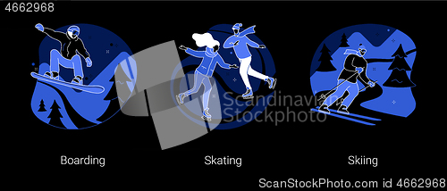 Image of Winter sport abstract concept vector illustrations.