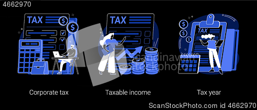 Image of Tax preparation abstract concept vector illustrations.