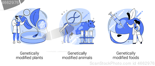 Image of DNA engineering industry abstract concept vector illustrations.