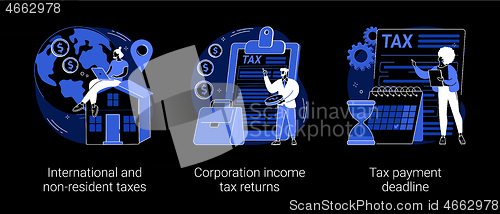 Image of Tax planning and preparation abstract concept vector illustrations.