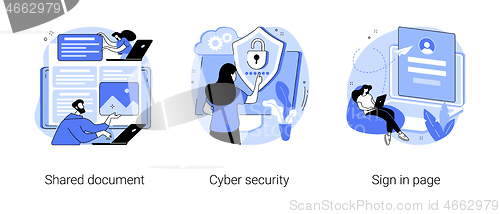 Image of Cloud service access abstract concept vector illustrations.