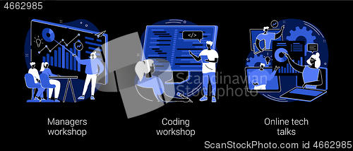 Image of Employee skills training abstract concept vector illustrations.