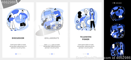Image of Effective team-working mobile app UI kit.