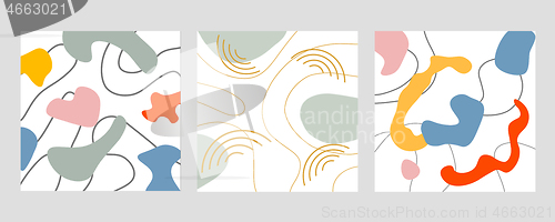 Image of Modern, trendy design set for social media. Contemporary art. Creative conceptual and colorful collage.