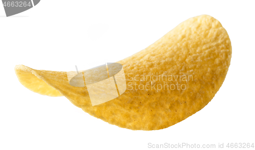 Image of potato chip on a white background