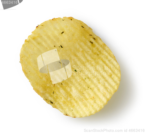 Image of potato chip on white background