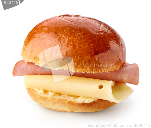 Image of breakfast sandwich with cheese and ham