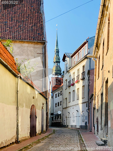 Image of street view of old Riga city