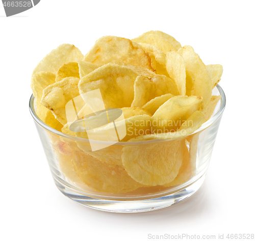 Image of glass bowl of potato chips