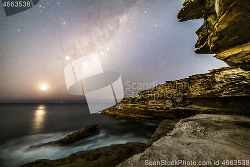 Image of Starry sky from Sydney cliffs