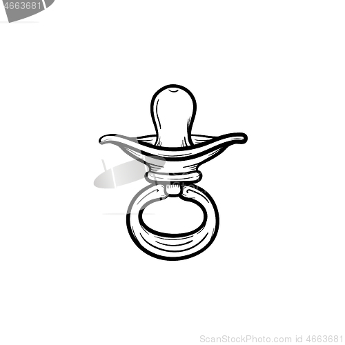 Image of Pacifier hand drawn outline doodle icon.