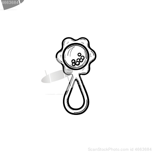 Image of Rattle hand drawn outline doodle icon.