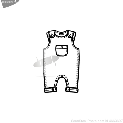 Image of Piece of baby wear hand drawn outline doodle icon.