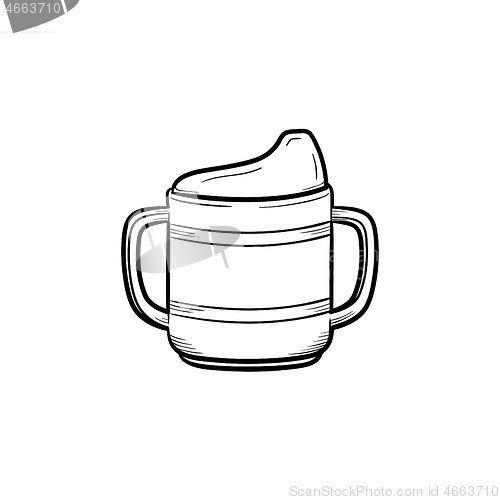 Image of Nutrition bottle hand drawn outline doodle icon.