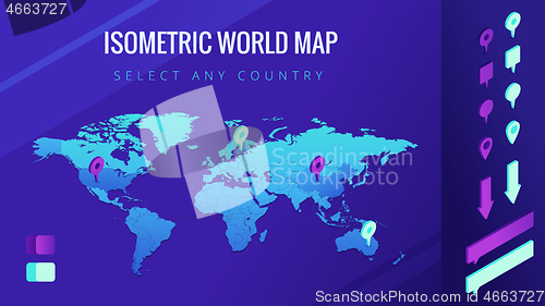 Image of World map isometric vector illustration