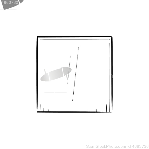 Image of Stop button hand drawn outline doodle icon.
