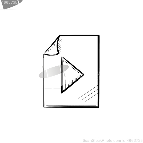 Image of Audio file hand drawn outline doodle icon.