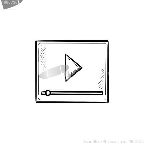 Image of Online streaming hand drawn outline doodle icon.